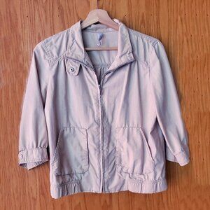 OLD NAVY Short Crop Lightweight Cargo Jacket Sz M Tan EUC